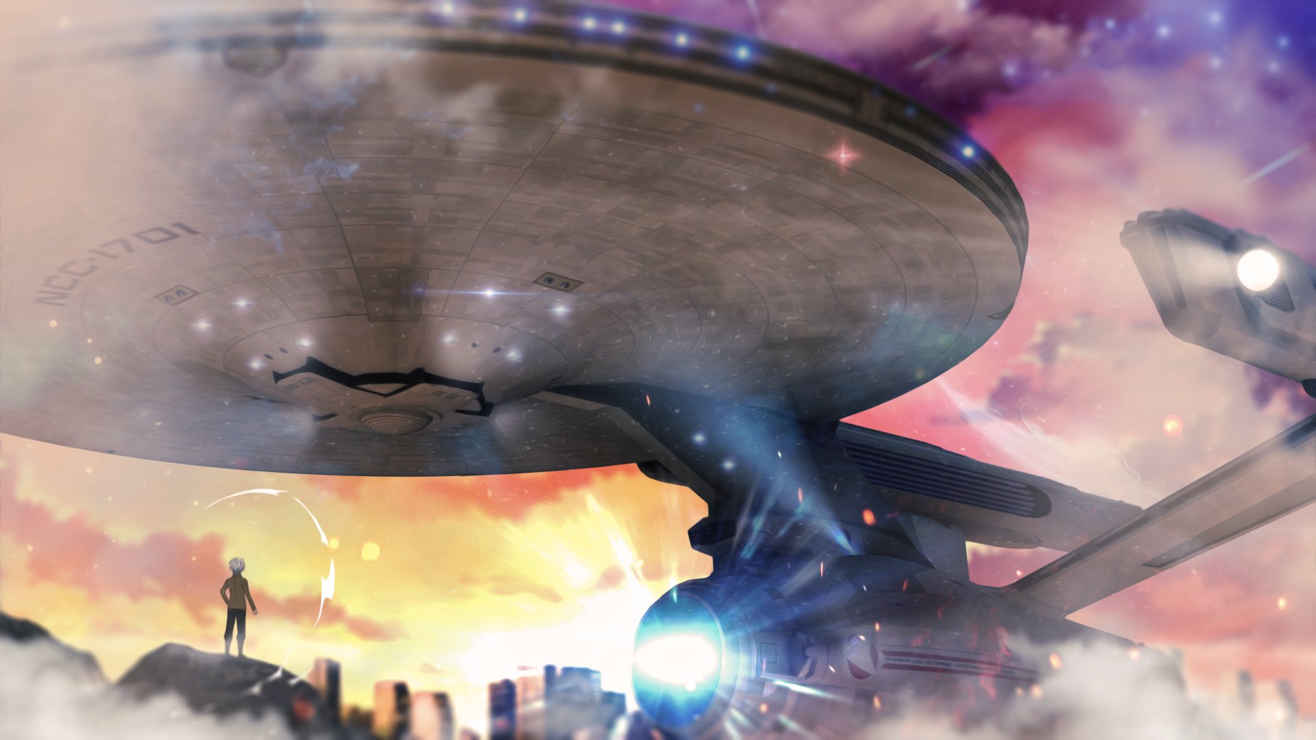Download Starship USS Enterprise (NCC-1701) Anime Original HD Wallpaper by zapdosify