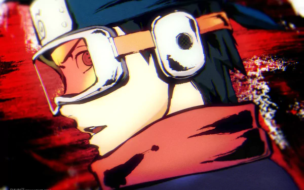 An intense HD wallpaper featuring Obito Uchiha from the Uchiha Clan, showcasing his Sharingan against a dynamic red background, capturing the essence of the Naruto anime universe.