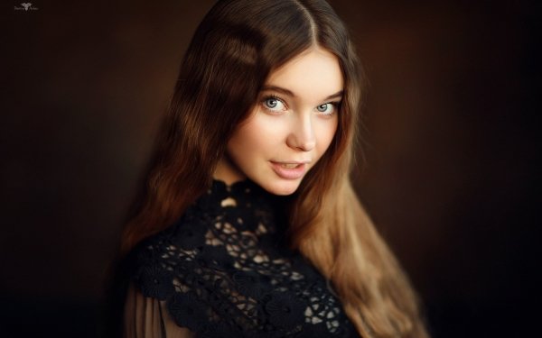 Women Model Models Brunette Blue Eyes Long Hair HD Wallpaper | Background Image