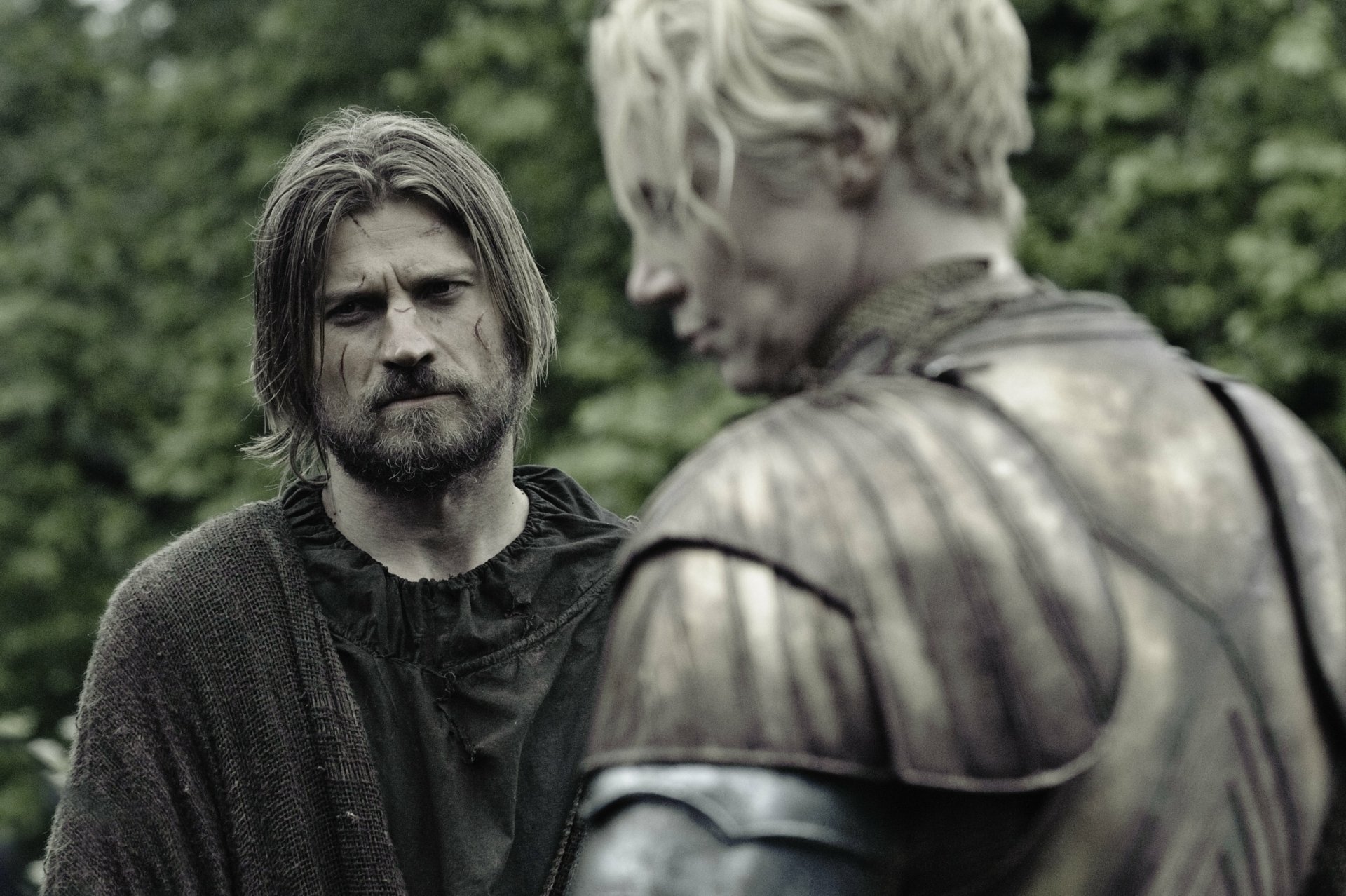 Download Gwendoline Christie Nikolaj Coster-Waldau Brienne Of Tarth Jaime Lannister TV Show Game Of Thrones 4k Ultra HD Wallpaper
