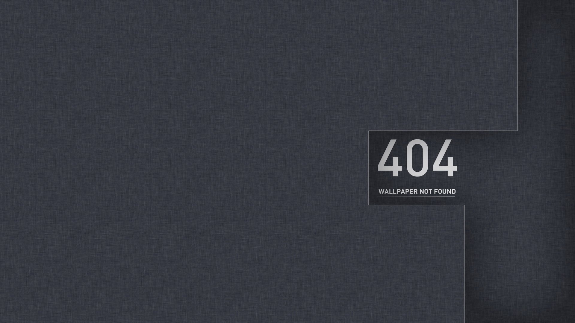 A HD desktop wallpaper featuring a minimalistic grey background with the text 404 Wallpaper Not Found in white, reflecting a technology theme and referencing the 404 error.