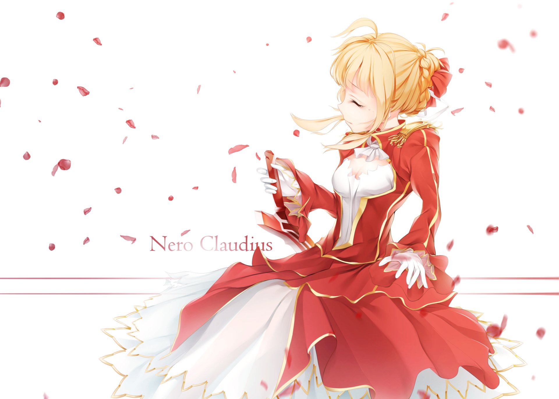 Download Weapon Sword Glove Braid Blonde Short Hair Saber (Fate Series) Nero Claudius Anime Fate/extra HD Wallpaper