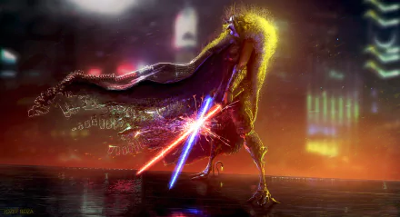 woman warrior cyborg lightsaber Sci Fi Star Wars HD Desktop Wallpaper | Background Image