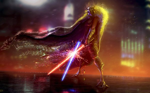 Sci Fi Star Wars Lightsaber Cyborg Woman Warrior HD Wallpaper | Background Image