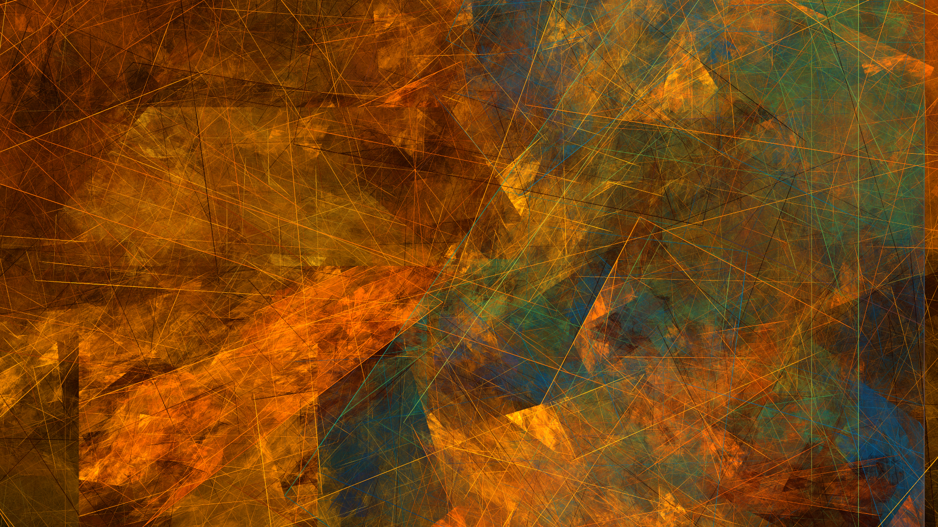 Abstract fractal artwork created with Apophysis software, featuring intersecting lines and geometric shapes in warm, earthy tones. This HD wallpaper makes a vibrant and intricate desktop background.