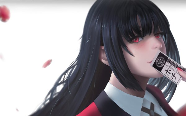 Anime Kakegurui Yumeko Jabami Black Hair Red Eyes HD Wallpaper | Background Image