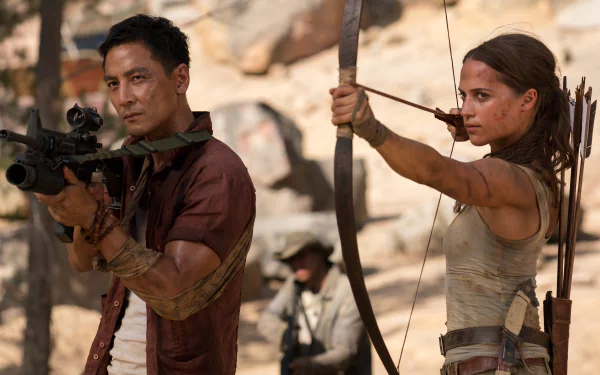 Lu Ren Daniel Wu Lara Croft Alicia Vikander movie Tomb Raider (2018) HD Desktop Wallpaper | Background Image