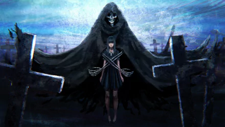  Girl in Graveyard with Demon