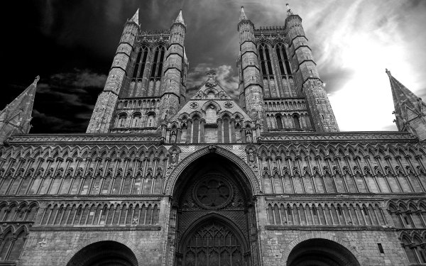 Religioso Catedral Catedrales Inglaterra Blanco y negro Arquitectura Fondo de pantalla HD | Fondo de Escritorio