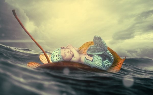 Photography Manipulation Baby Ocean HD Wallpaper | Background Image