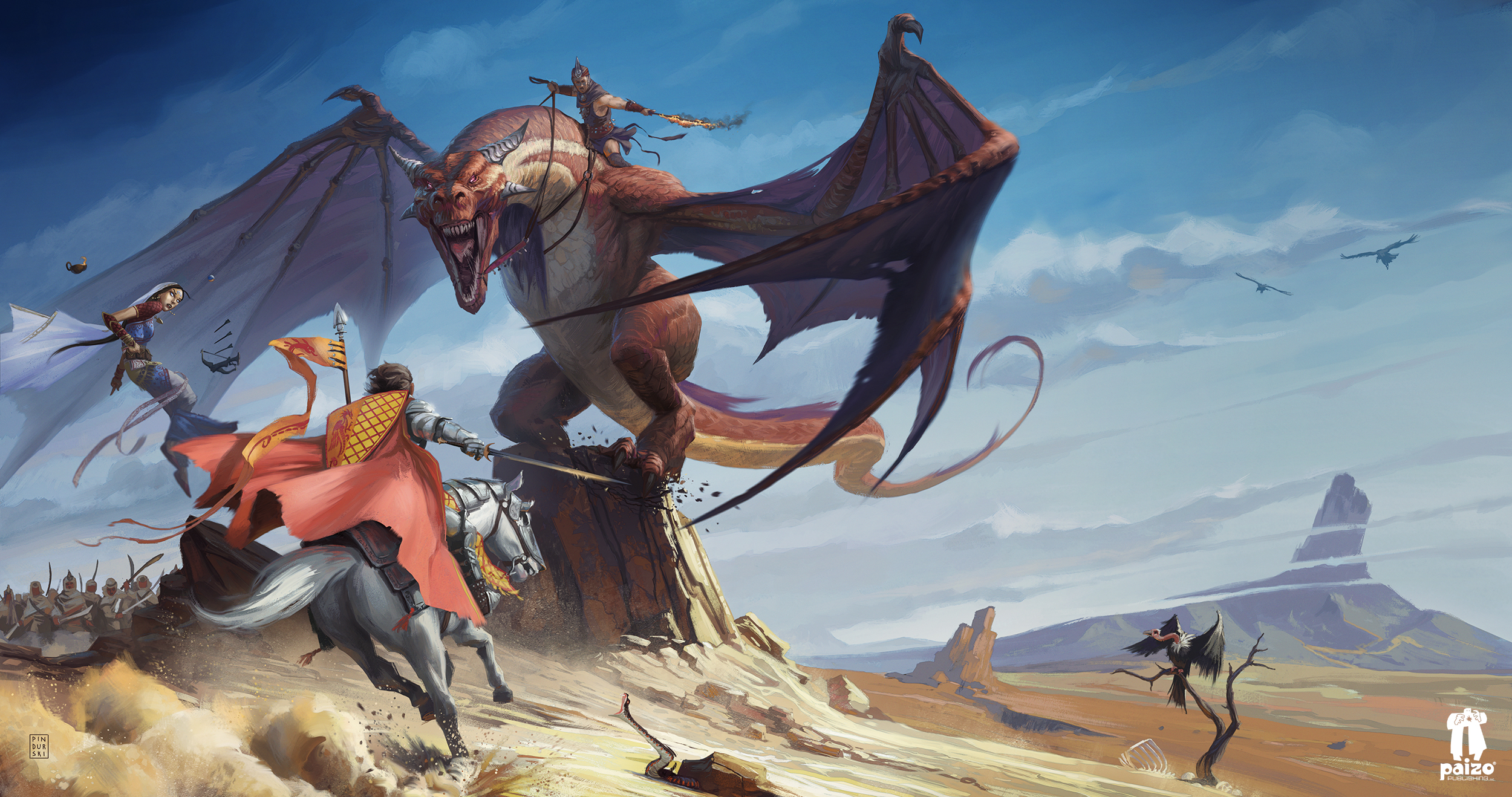 Dragon Vs. Knight by Hugh Pindur