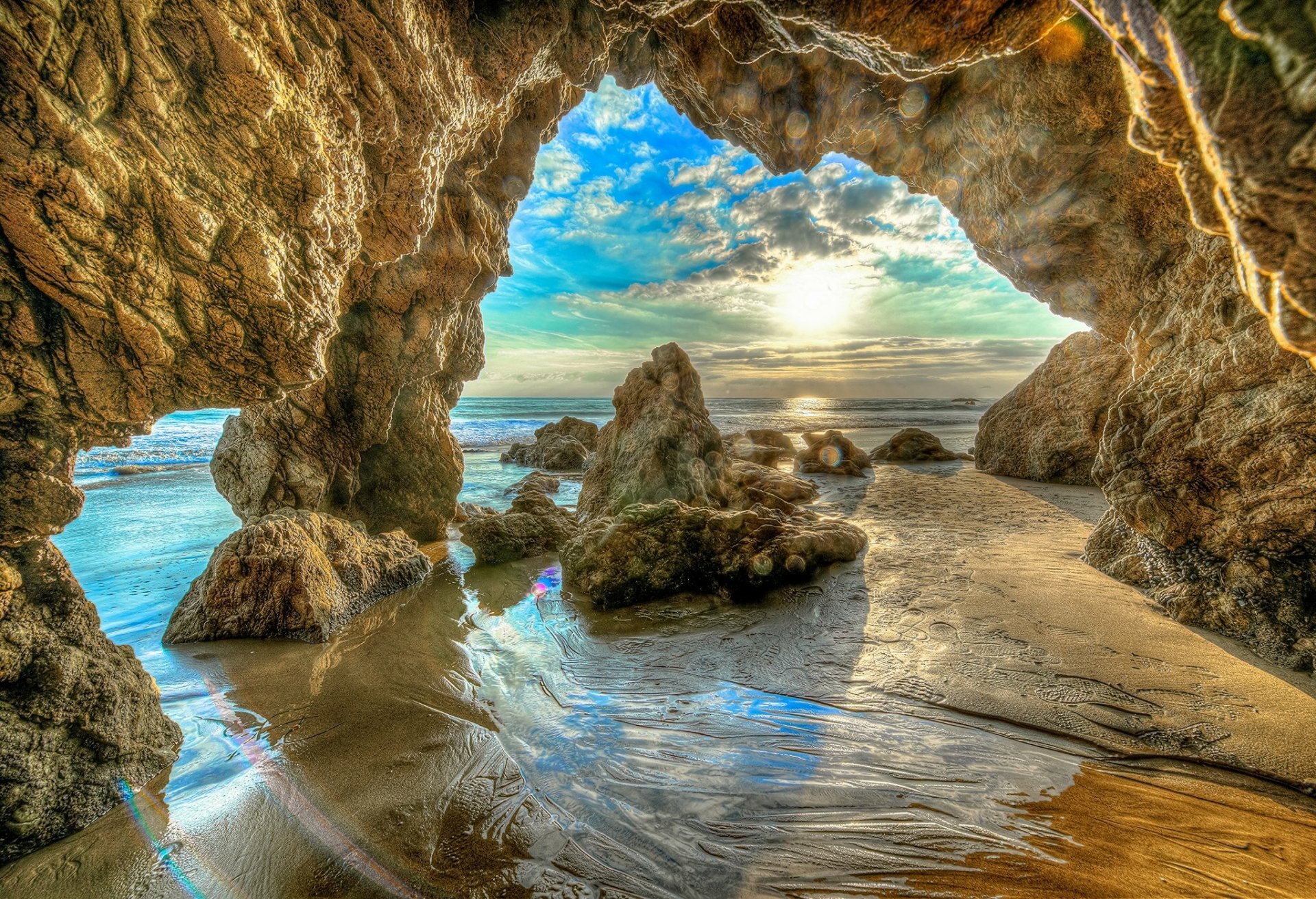 view-of-ocean-through-beach-cave