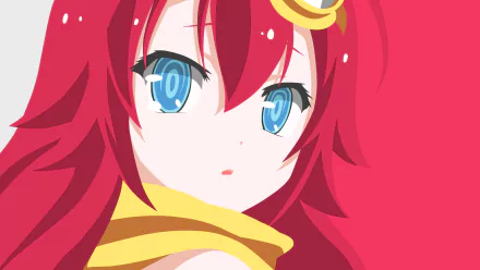 Anime-style character with red hair and blue eyes, Corone Dola, from No Game No Life, featured as a HD desktop wallpaper and background.