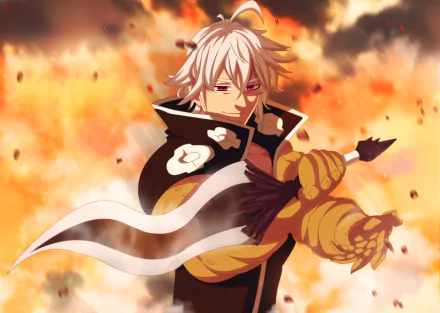 HD desktop wallpaper featuring Estarossa from the anime The Seven Deadly Sins, set against a dynamic, fiery background, with the character wielding a large, distinctive sword.
