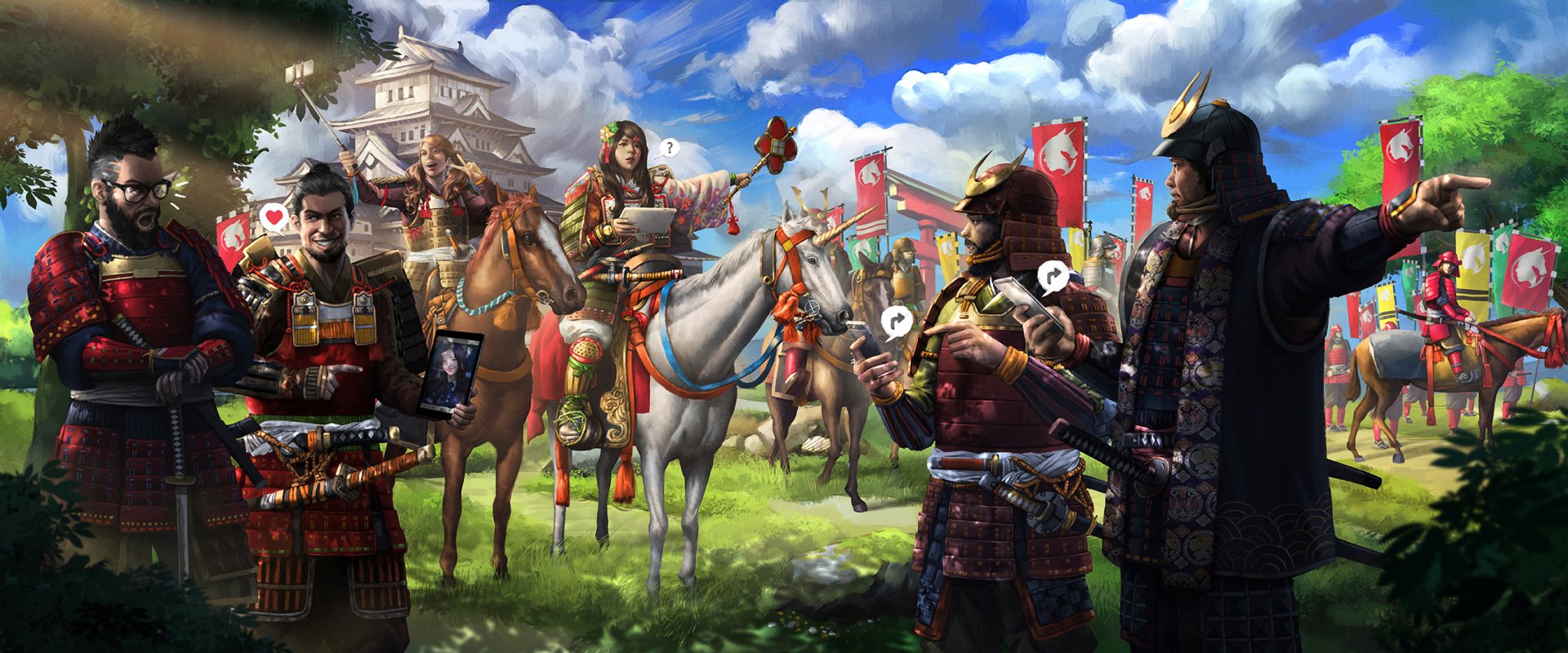 Download Selfie Horse Humor Warrior Samurai Anime Original HD Wallpaper