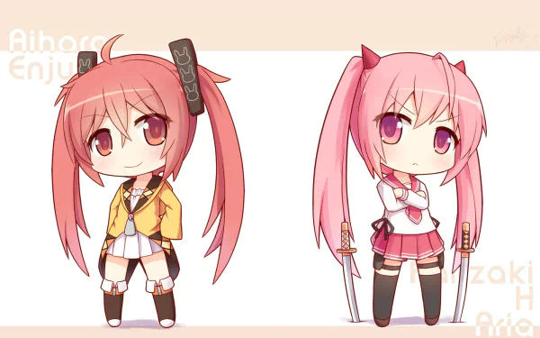 Aria Holmes Kanzaki Black Bullet Enju Aihara Anime crossover HD Desktop Wallpaper | Background Image