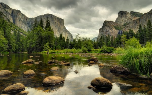 Tierra/Naturaleza Parque nacional de Yosemite Parque nacional Naturaleza Agua Lago Piedra Bosque Vegetation Nube Fondo de pantalla HD | Fondo de Escritorio