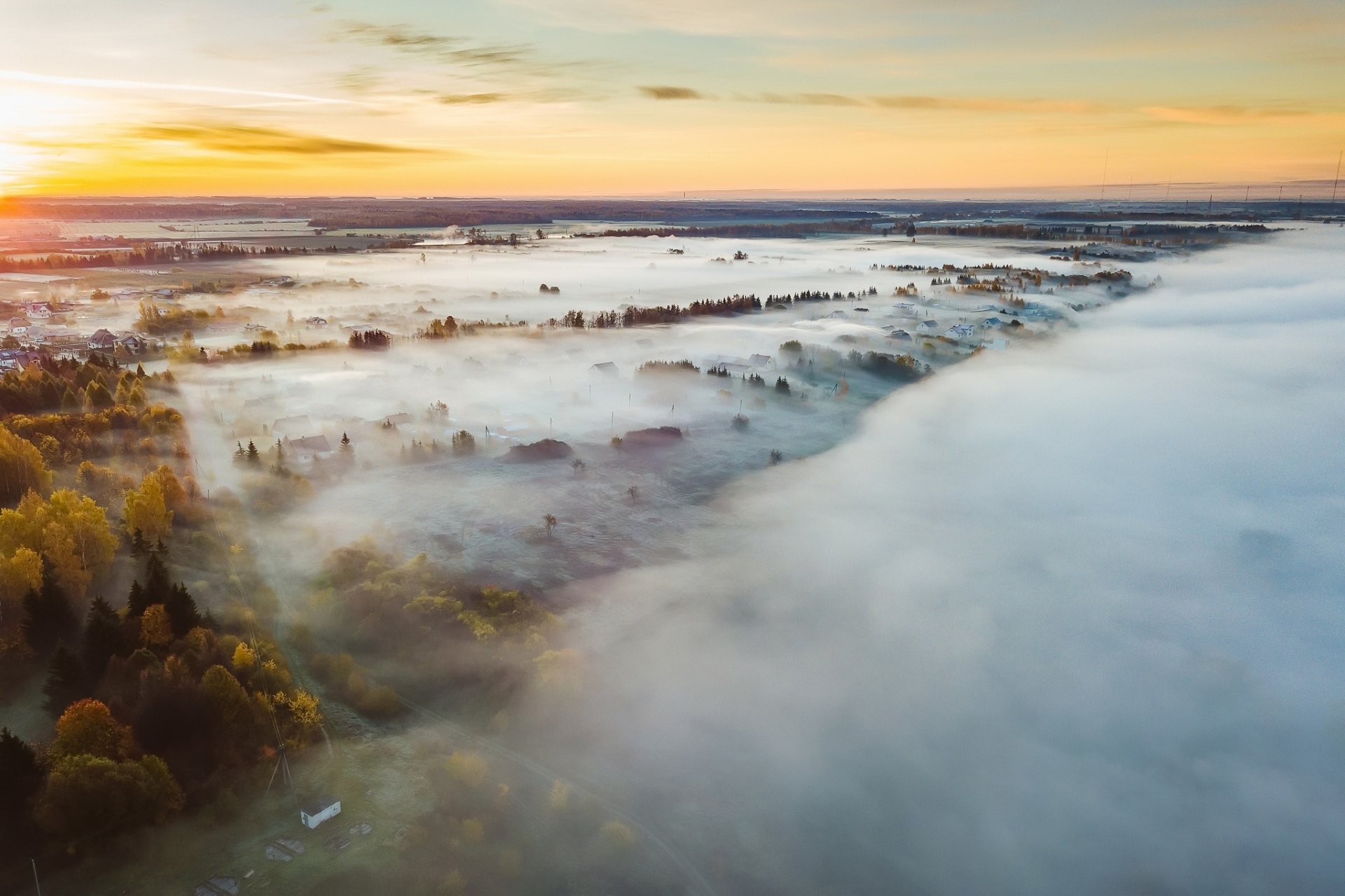 Download Fog Horizon Nature Photography Landscape HD Wallpaper