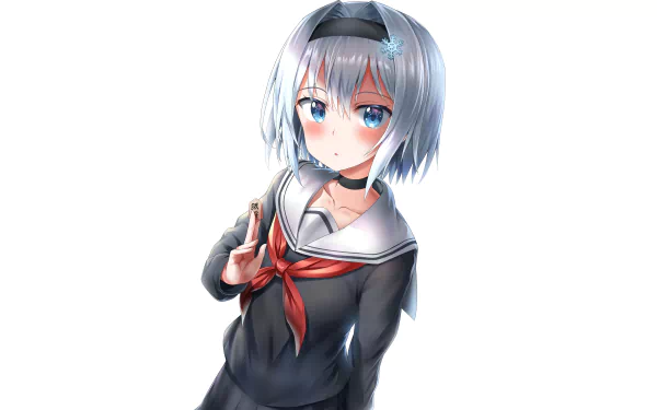 4K Ultra HD desktop wallpaper featuring Ginko Sora from the anime Ryuuou no Oshigoto!, depicted in a school uniform with a gentle expression.