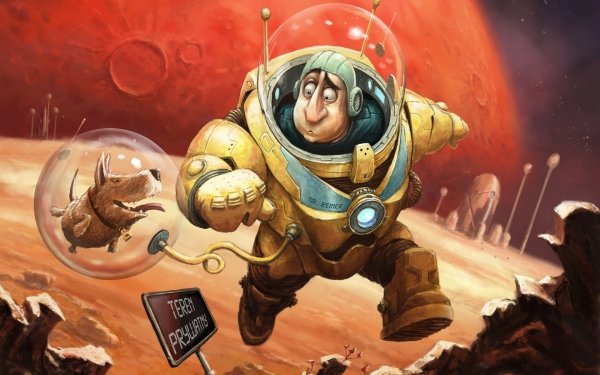 Sci Fi Astronaut Dog Space Suit HD Wallpaper | Background Image