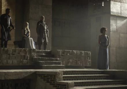 Nathalie Emmanuel Ian McElhinney Emilia Clarke Iain Glen Missandei (Game Of Thrones) Barristan Selmy Daenerys Targaryen Jorah Mormont TV Show Game Of Thrones HD Desktop Wallpaper | Background Image