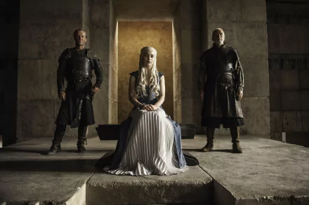 Ian McElhinney Emilia Clarke Iain Glen Barristan Selmy Daenerys Targaryen Jorah Mormont TV Show Game Of Thrones HD Desktop Wallpaper | Background Image