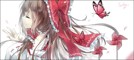 Reimu Hakurei Anime Touhou HD Desktop Wallpaper | Background Image