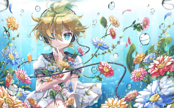 Len Kagamine Anime Vocaloid HD Desktop Wallpaper | Background Image