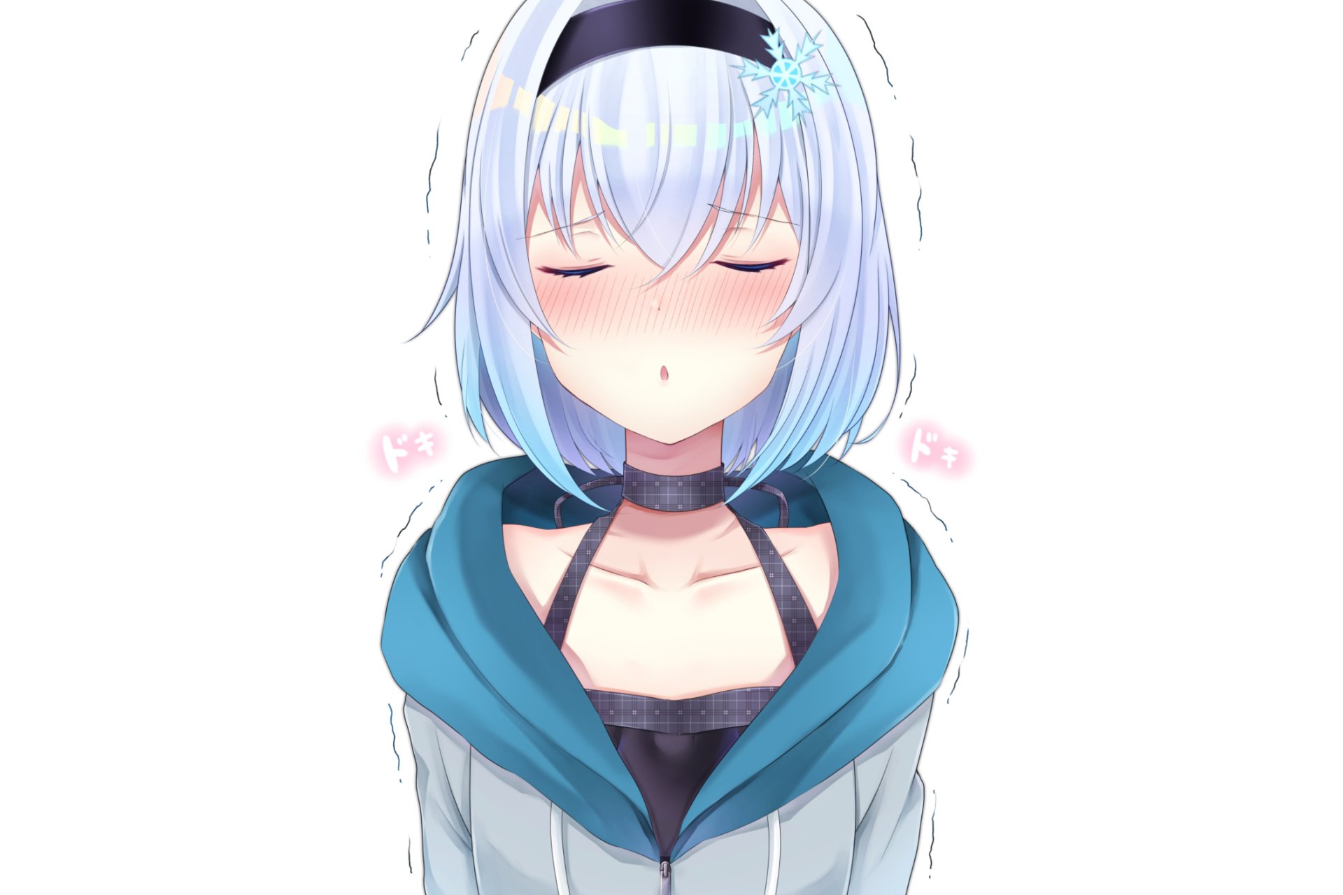 HD PC desktop wallpaper featuring Ginko Sora from the anime Ryuuou no Oshigoto!, showcasing her with closed eyes and a calm expression.