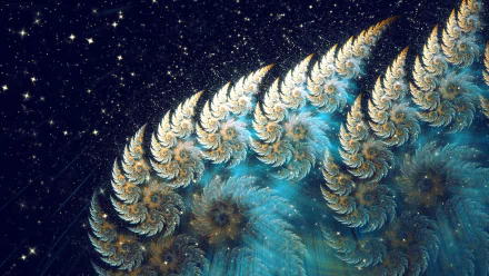 HD desktop wallpaper featuring an abstract, psychedelic fractal pattern with star elements, evoking a trippy, space-themed visual experience.