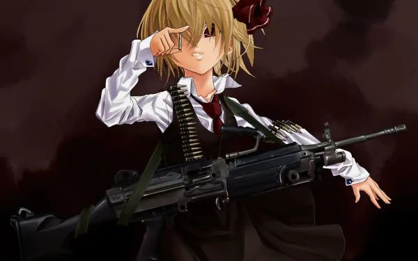 M249 light machine gun Rumia (Touhou) Anime Touhou HD Desktop Wallpaper | Background Image