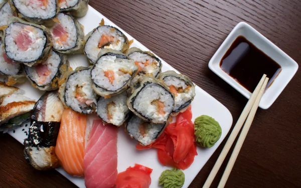 rice seafood fish chopsticks food sushi HD Desktop Wallpaper | Background Image