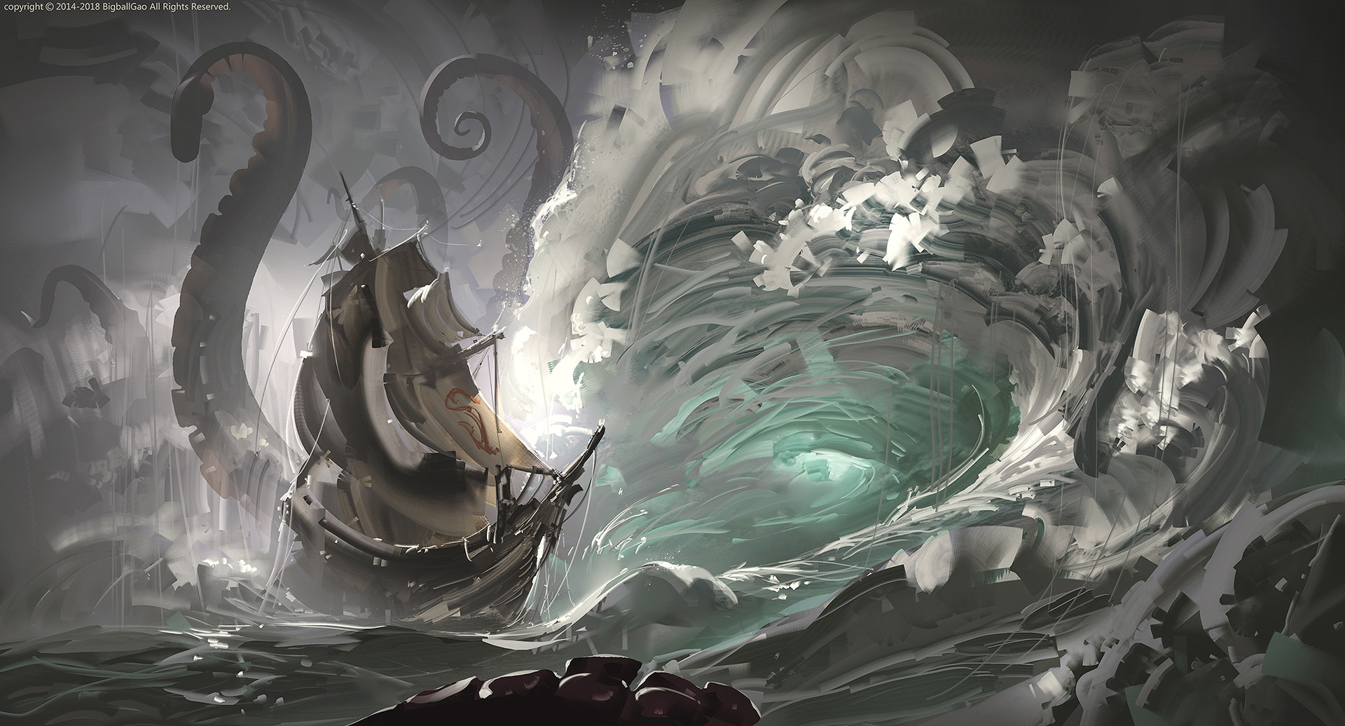 Fantasy Ship Wallpaper by Bigball Gao
