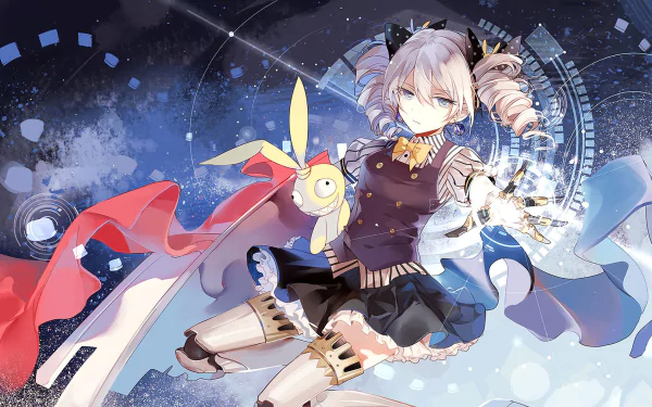 HD PC desktop wallpaper featuring Bronya Zaychik from the anime Benghuai Xueyuan in a dynamic, futuristic setting with vibrant colors and intricate digital effects.