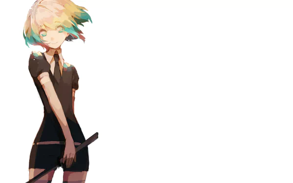 HD PC desktop wallpaper of Diamond from the anime Land of the Lustrous, featuring a soft color palette and minimalistic background.