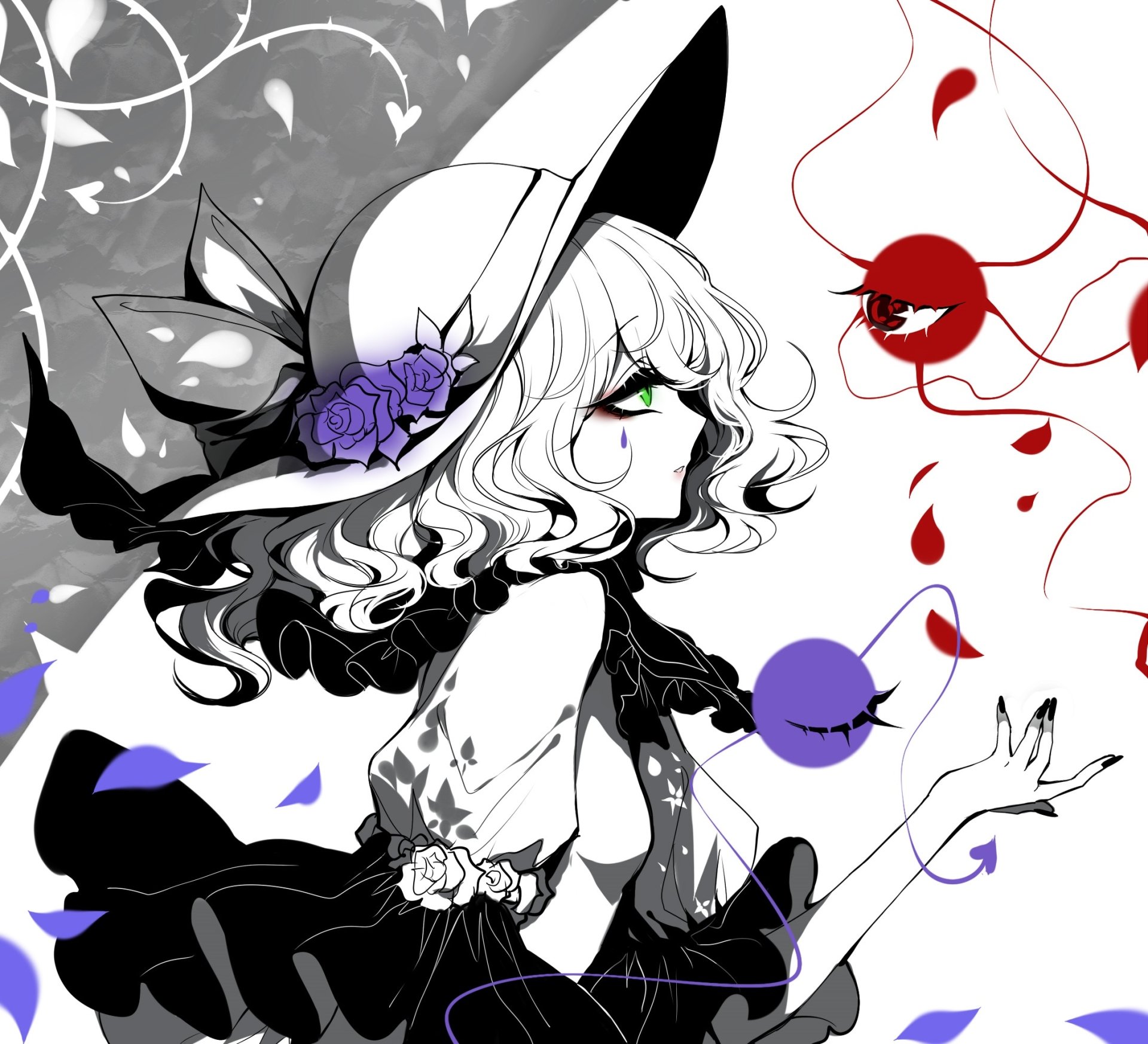 Download Monochrome Koishi Komeiji Anime Touhou HD Wallpaper by Sheya