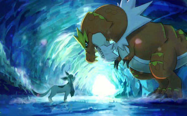 Video Game Pokémon Glaceon Tyrantrum HD Wallpaper | Background Image