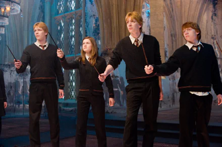 George Weasley Fred Weasley Ron Weasley Ginny Weasley movie Harry Potter and the Order of the Phoenix HD Desktop Wallpaper | Background Image