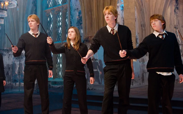 George Weasley Fred Weasley Ron Weasley Ginny Weasley movie Harry Potter and the Order of the Phoenix HD Desktop Wallpaper | Background Image