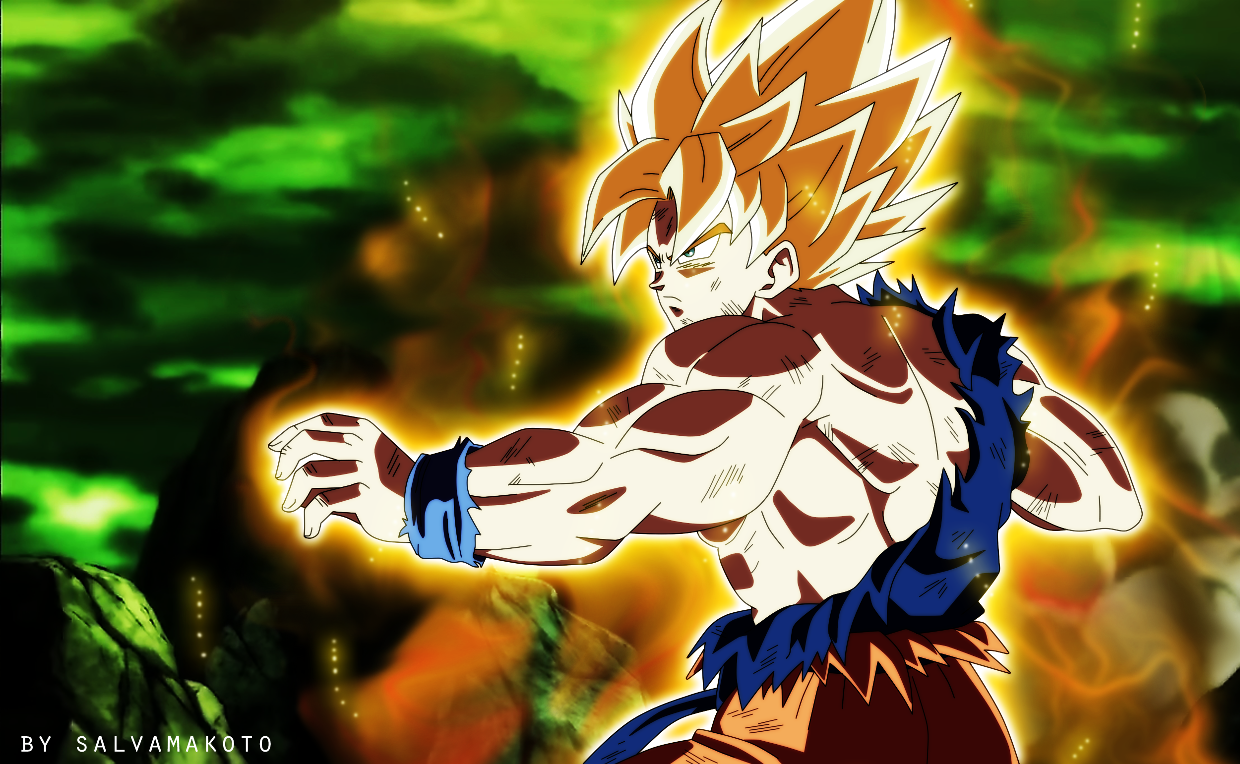 Goku SSJ God by Juanlu Suárez