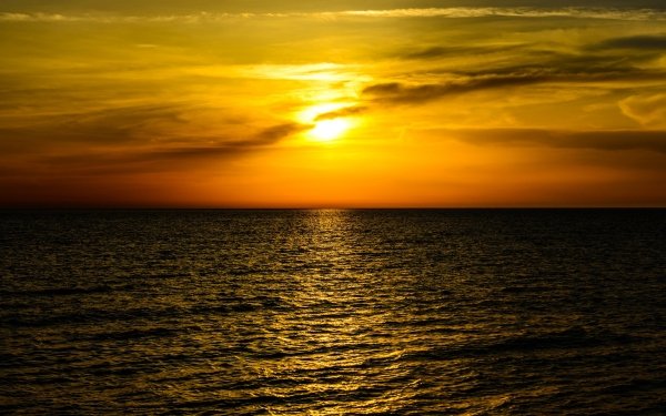 Earth Ocean Nature Horizon Sky Sun HD Wallpaper | Background Image