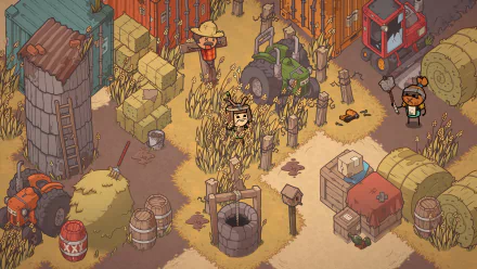 HD desktop wallpaper featuring a comic-style scene from Rapture Rejects with characters navigating through a chaotic, post-apocalyptic environment.