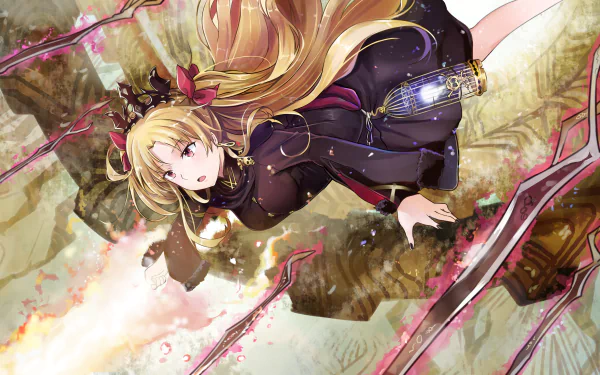 4K Ultra HD desktop wallpaper featuring Ereshkigal from Fate/Grand Order in dynamic anime-style artwork.