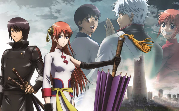 Shimura Shinpachi Kagura (Gintama) Gintoki Sakata Anime Gintama HD Desktop Wallpaper | Background Image