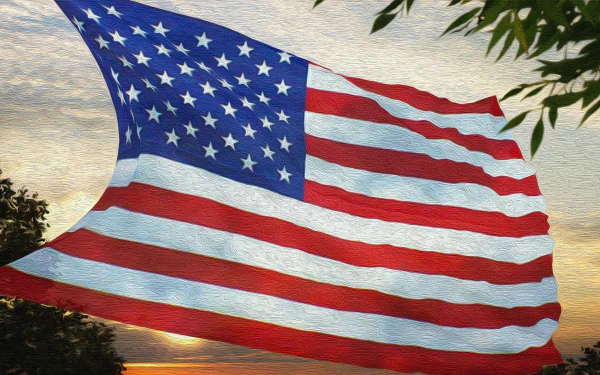  USA Flag - Oil on Canvas