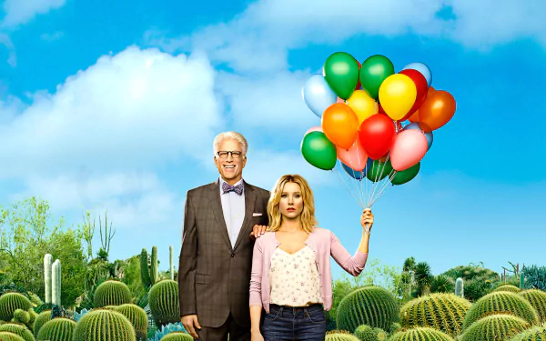 Michael (The Good Place) Ted Danson Eleanor Shellstrop Kristen Bell TV Show The Good Place HD Desktop Wallpaper | Background Image