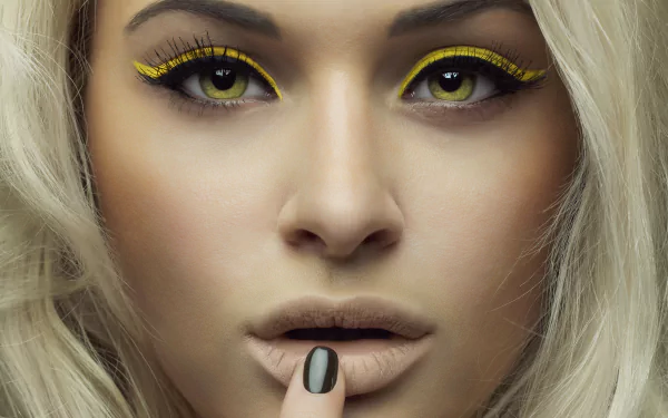  Girl with Yellow Eyes and Make-up