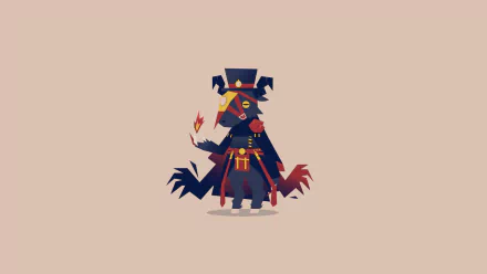 HD PC desktop wallpaper featuring a stylized, minimalist anime character from Overlord against a plain beige background.