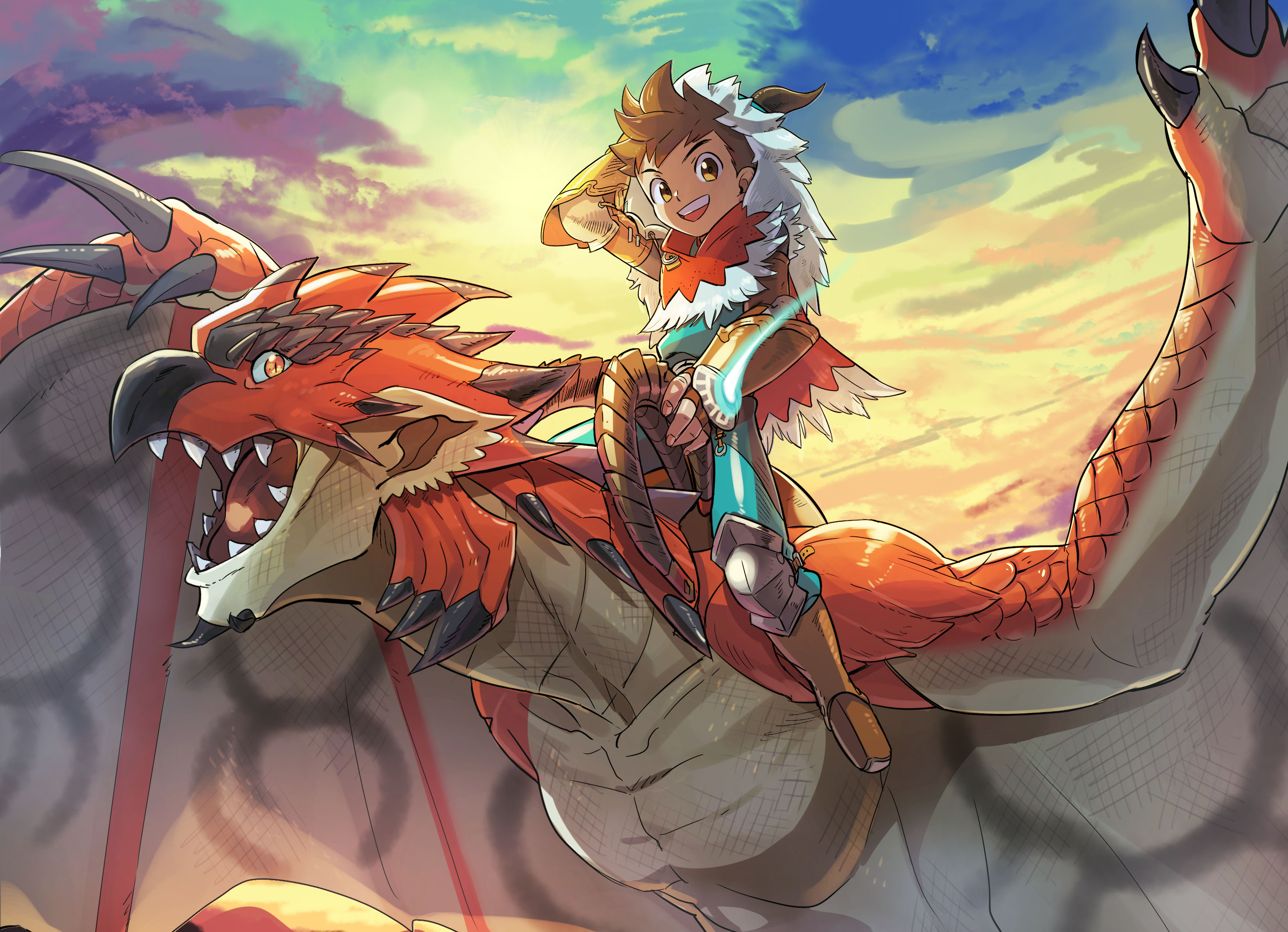 Rathalos Battle, Rathalos, anime monster hunter, HD wallpaper