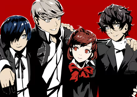 Kotone Shiomi Akira Kurusu Makoto Yuki Yu Narukami Persona 5 Persona 4 Persona 3 Portable video game Persona HD Desktop Wallpaper | Background Image